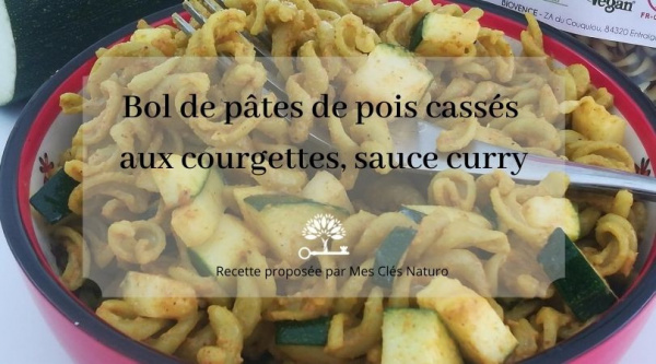 Pâtes de Pois Cassés aux Courgettes, Sauce curry