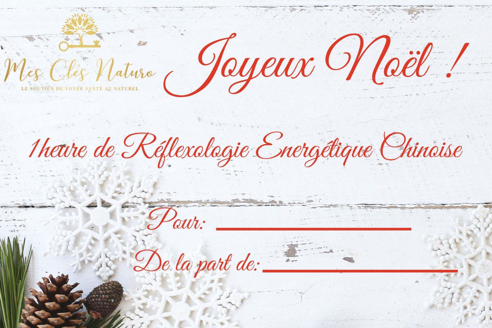 Bon Cadeau pour 1 heure de Réflexologie Bon Cadeau pour 1 heure de Réflexologie